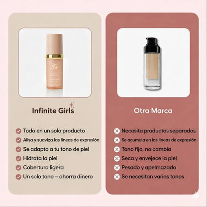 Infinite Girl – Base Antiedad con SPF 50 y Tono Perfecto